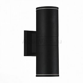 Уличный настенный светильник ST Luce Tubo SL561.401.02, арматура металл, цвет черный, плафон металл, цвет черный - фото 1