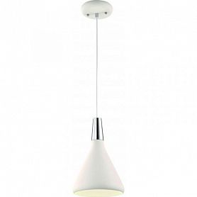 Подвесной светильник Arte Lamp Ciclone A9154SP-1WH, арматура белая / хром, плафон металл белый, 18х18 см - фото 1