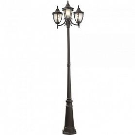 Уличный светильник Maytoni Rivoli O026FL-03B, арматура черная, плафоны стекло / металл прозрачный / черный - фото 1