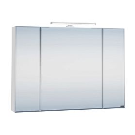 Шкаф-зеркало Санта Стандарт 100, с подсветкой, цвет белый - фото 1
