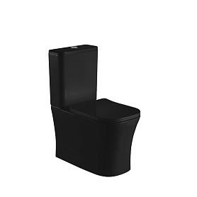 Унитаз CeruttiSPA Marmolada MB CT9826 напольный, безободковый, с сиденьем микролифт, цвет черный матовый - фото 1