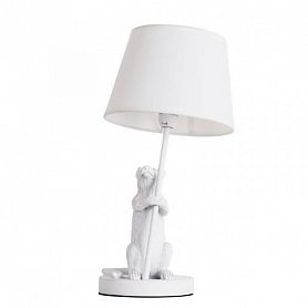 Настольная лампа Arte Lamp Gustav A4420LT-1WH, арматура белая, плафон ткань белая, 17х17 см - фото 1