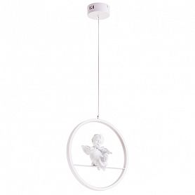Подвесной светильник Arte Lamp Paradise A6065SP-1WH, арматура белая, плафон металл / силикон белый, 30х30 см - фото 1