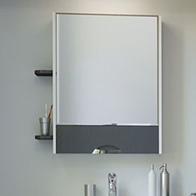 Шкаф-зеркало Mixline Байкал 70, цвет серый - фото 1
