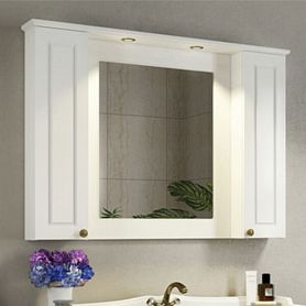 Шкаф-зеркало Comforty Палермо 120, цвет белый глянец - фото 1