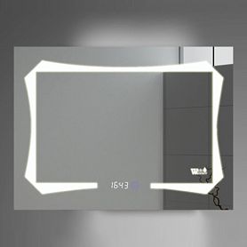 Зеркало Weltwasser BZS OTTO 8060-2 80x60 с подсветкой, антизапотеванием и часами - фото 1