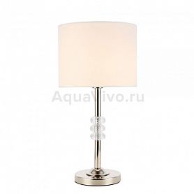 Прикроватная лампа ST Luce Enita SL1751.104.01, арматура металл / стекло, цвет никель, плафон текстиль, цвет белый - фото 1
