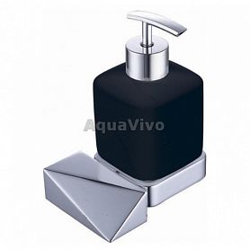 Дозатор Boheme New Venturo 10317-CR-B для жидкого мыла с держателем, цвет хром / черный - фото 1