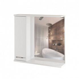 Шкаф-зеркало Mixline Анри 75x70, левый, с полочкой, цвет белый - фото 1