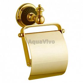 Держатель туалетной бумаги Boheme Palazzo 10151 с крышкой, цвет золото - фото 1