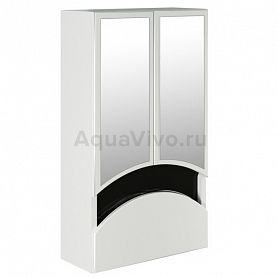 Шкаф-зеркало Mixline Радуга 46x80, цвет белый / черный - фото 1