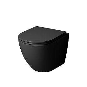Унитаз Grossman GR-4457 BMS подвесной, безободковый, с сиденьем микролифт, цвет черный матовый - фото 1