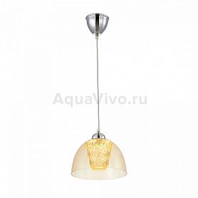 Подвесной светильник Citilux Топаз CL717112, арматура хром, плафон стекло / полимер прозрачный / желтый, 23х23 см - фото 1