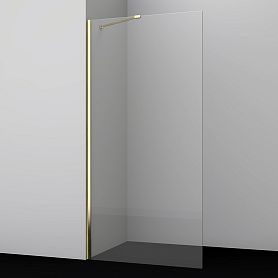 Душевая перегородка WasserKRAFT WasserSchutz Aisch 55W44 100x200, стекло прозрачное, профиль золото матовое - фото 1