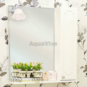 Шкаф-зеркало Sanflor Ксения 70, правый, с подсветкой, цвет белый - фото 1