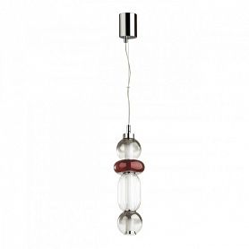 Подвесной светильник Odeon Light Beans 4826/18L, арматура хром, плафон стекло серое - фото 1
