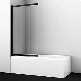Шторка на ванну WasserKRAFT Dill 61S02-80 80x140, стекло прозрачное, профиль черный - фото 1