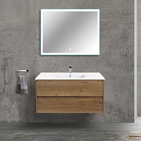 Мебель для ванной Vincea Gio 100, с 2 ящиками, цвет табачный дуб - фото 1