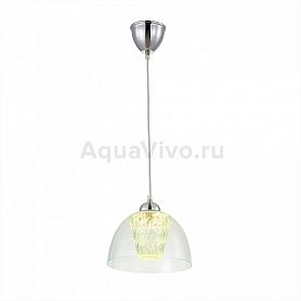 Подвесной светильник Citilux Топаз CL717113, арматура хром, плафон стекло / полимер прозрачный / зеленый, 23х23 см - фото 1