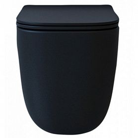 Унитаз Esbano Garant Matt Black подвесной, безободковый, с сиденьем микролифт, цвет черный матовый - фото 1