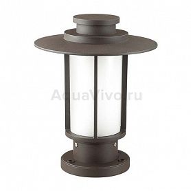 Наземный фонарь Odeon Light Mito 4047/1B, арматура цвет коричневый, плафон/абажур металл/пластик, цвет белый/коричневый - фото 1