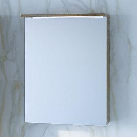 Шкаф-зеркало Бриклаер Кристалл 56, с подсветкой, цвет дуб гранж песочный - фото 1