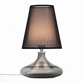 Прикроватная лампа ST Luce Ampolla SL974.404.01, арматура металл / стекло, цвет хром, плафон текстиль, цвет черный, белый - фото 1
