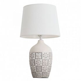 Настольная лампа Arte Lamp Twilly A4237LT-1GY, арматура серая, плафон ткань белая, 25х25 см - фото 1