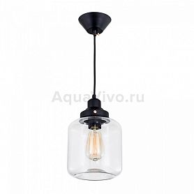 Подвесной светильник Citilux Эдисон CL450206, арматура черная, плафон стекло прозрачное, 17х17 см - фото 1