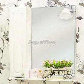 Шкаф-зеркало Sanflor Ксения 70, левый, с подсветкой, цвет белый - фото 1