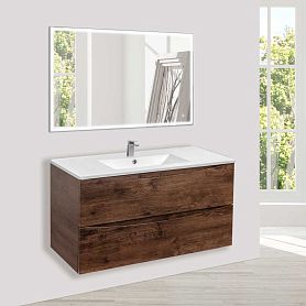 Мебель для ванной Vincea Mia 100, под фарфоровую раковину, цвет темное дерево - фото 1