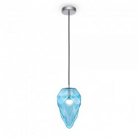 Подвесной светильник Maytoni Globo P052PL-01BL, арматура хром, плафон стекло голубое - фото 1
