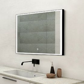 Зеркало Art & Max Arezzo Nero 100x80, с подсветкой и диммером, функцией антизапотевания, цвет черный - фото 1