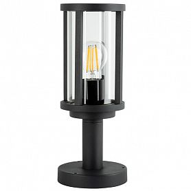 Садовый светильник Arte Lamp Toronto A1036FN-1BK, арматура черная, плафон стекло прозрачное, 13х13 см - фото 1