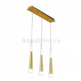 Подвесной светильник Citilux Вегас CL227032, арматура золото, плафоны полимер белый / золото, 55х9 см - фото 1