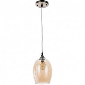 Подвесной светильник Arte Lamp Propus A4344SP-1AB, арматура бронза, плафон стекло янтарное, 17х17 см - фото 1