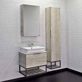 Мебель для ванной Comforty Порто 60, с белой столешницей и раковиной Comforty 9055RA-50, цвет дуб дымчатый - фото 1