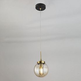 Подвесной светильник Citilux Планета CL105115, арматура черная, плафон стекло прозрачное - фото 1
