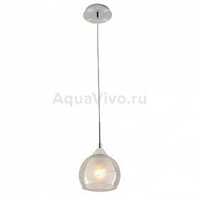 Подвесной светильник Citilux Буги CL157112, арматура хром, плафон стекло белое / прозрачное, 15х15 см - фото 1