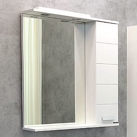 Шкаф-зеркало Comforty Модена М-75, цвет белый матовый - фото 1