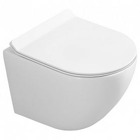 Унитаз Art & Max Ovale AM011CHR/SC подвесной, безободковый, с сиденьем микролифт, цвет белый - фото 1