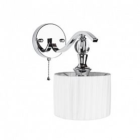 Бра Arte Lamp Ibiza A4038AP-1CC, арматура хром / прозрачная, плафон ткань белая, 14х23 см - фото 1