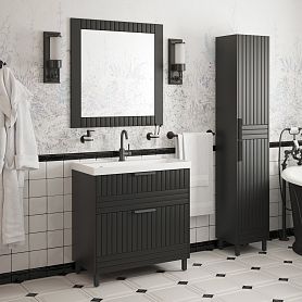 Мебель для ванной Corozo Терра Люкс 80, цвет графит матовый - фото 1