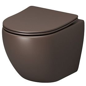 Унитаз Grossman Color GR-4455 BRMS подвесной, безободковый, с сиденьем микролифт, цвет коричневый матовый - фото 1