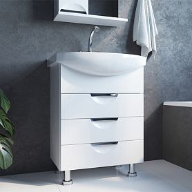 Мебель для ванной Mixline Этьен 60, раковина Элеганс, цвет белый - фото 1