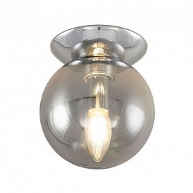 Потолочный светильник Citilux Томми CL102510, арматура хром, плафон стекло дымчатое, 15х15 см - фото 1
