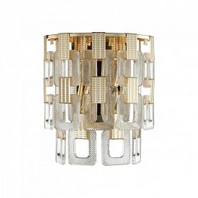 Настенный светильник Odeon Light Buckle 4989/2W, арматура золото, плафон стекло прозрачное - фото 1