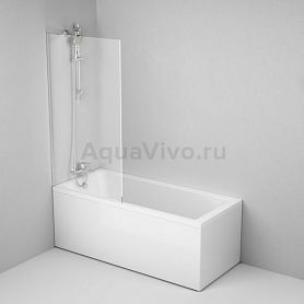Шторка на ванну AM.PM Gem 80 W90BS-080-140CT, стекло прозрачное, профиль хром - фото 1