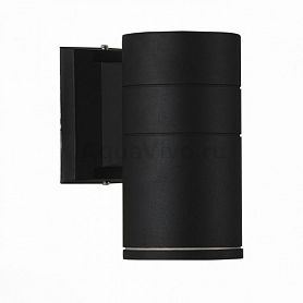 Уличный настенный светильник ST Luce Tubo SL561.401.01, арматура металл, цвет черный, плафон металл, цвет черный - фото 1