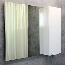 Шкаф-зеркало Comforty Неаполь 100, цвет белый глянец - фото 1
